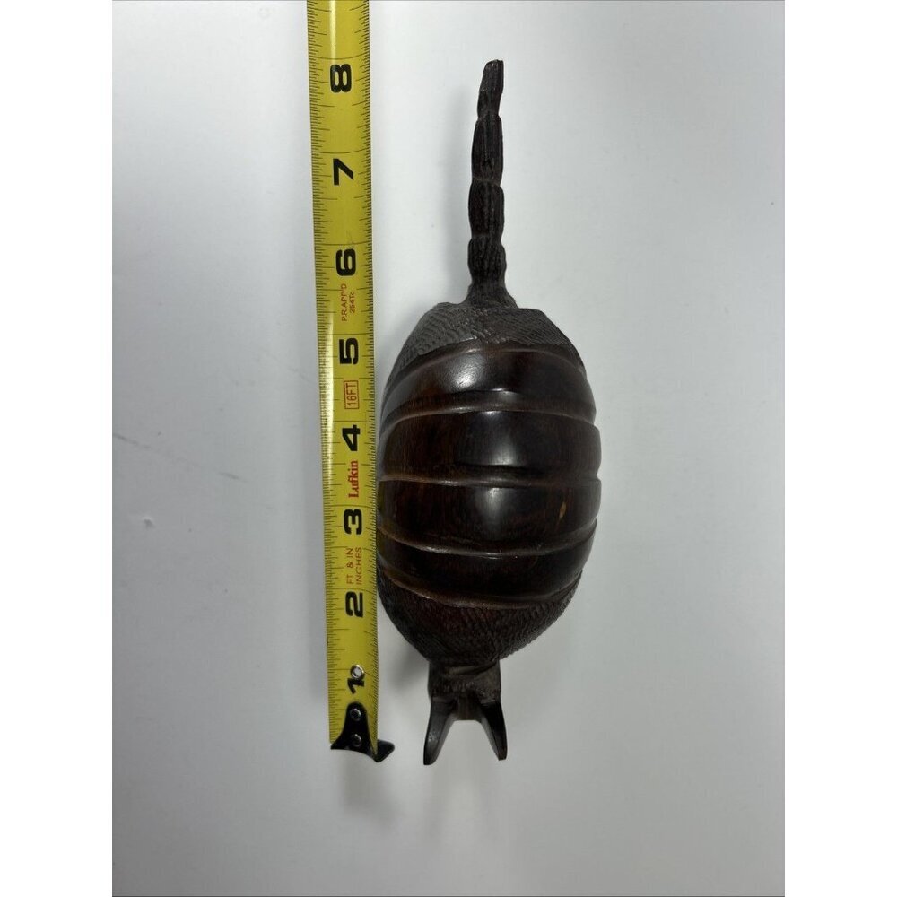 Vintage Wood Armadillo Figurine Hand Carved Folk Art Home Décor Gift 8” - Picture 10 of 10